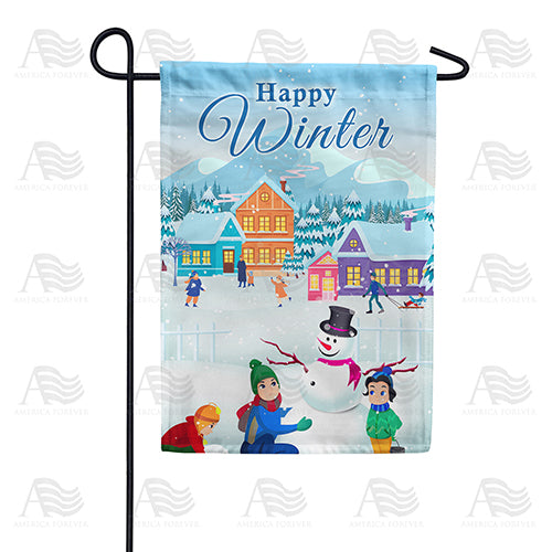 America Forever Winter Fun Land Garden Flag