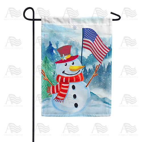America Forever Patriotic Snowman Garden Flag