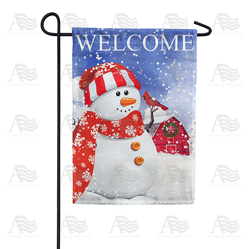 Vigor Home Winter-Gartenflagge – Schneemann & Kardinalvögel, Doppelseitig, 30,5x45,7 Cm