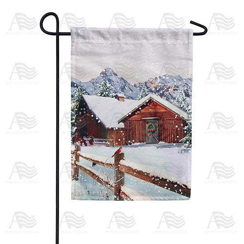 America Forever Winter At Horse Stables Garden Flag