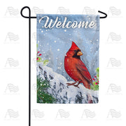 America Forever Welcome Winter Cardinal Garden Flag