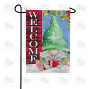 America Forever Welcome To Our Winter Gnome Garden Flag