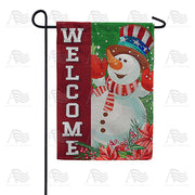 America Forever Jolly Snowman Welcome Garden Flag