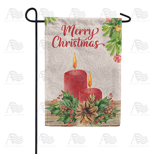 America Forever Merry Christmas Candles Garden Flag