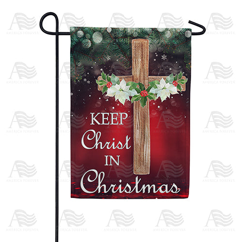 America Forever Christmas Cross Garden Flag