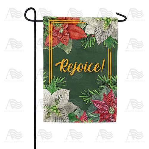 America Forever Poinsettia Rejoice Garden Flag