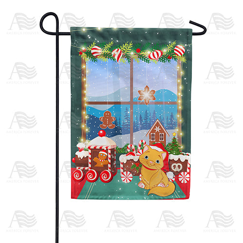 America Forever Gingerbread Train Garden Flag