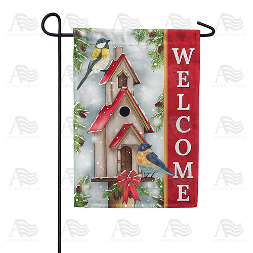 America Forever Winter Bird Welcome Garden Flag