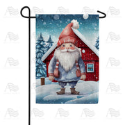 America Forever Gnome Winter Chalet Garden Flag
