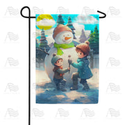 America Forever Building A Snowman Garden Flag