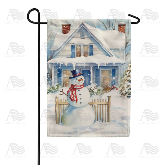 America Forever Snowman Greeter Garden Flag