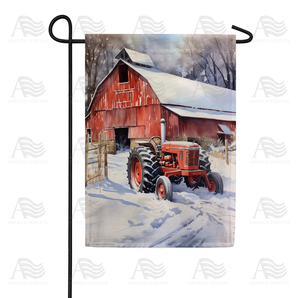 America Forever Waiting For Spring Plow Garden Flag