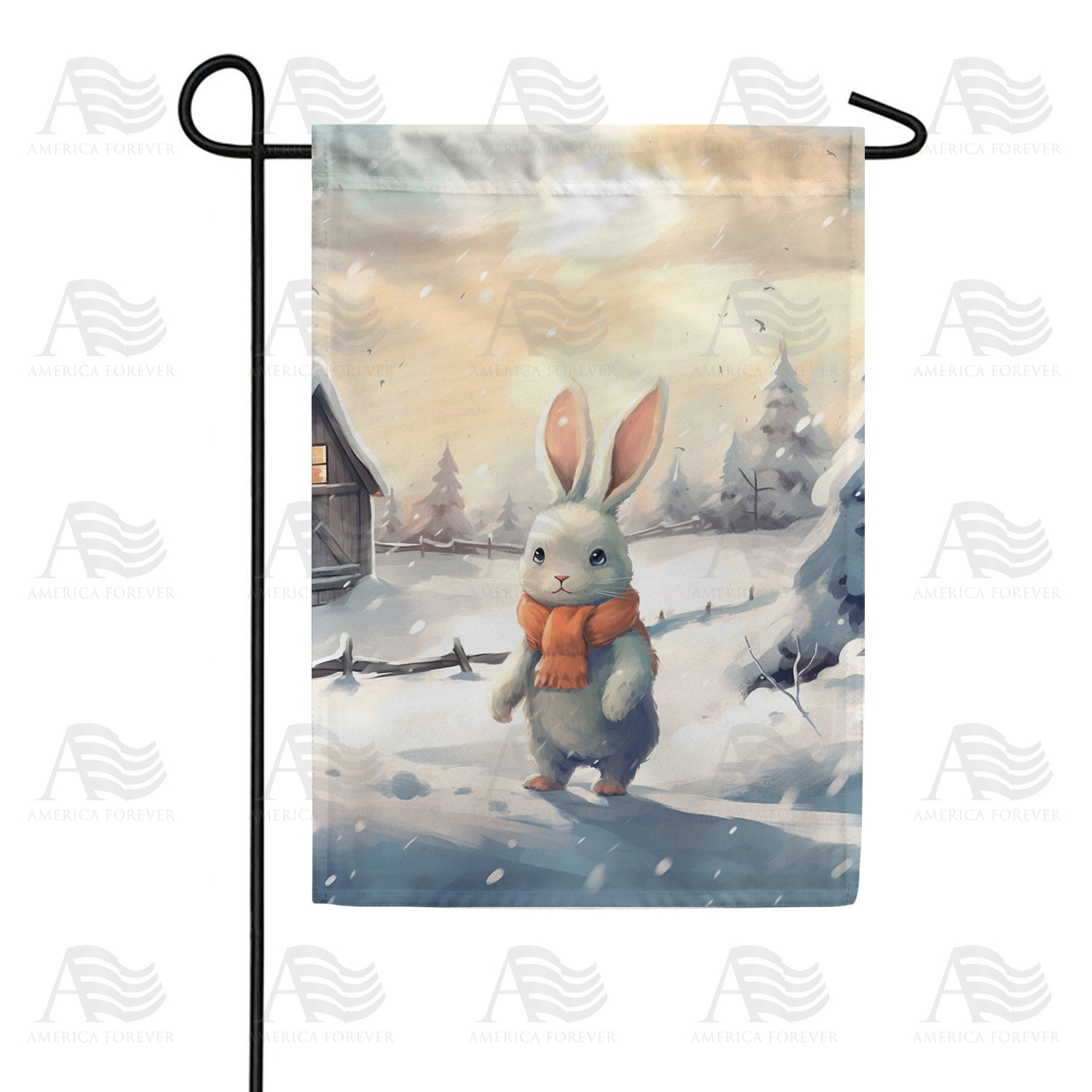 America Forever Snow Bunny Garden Flag