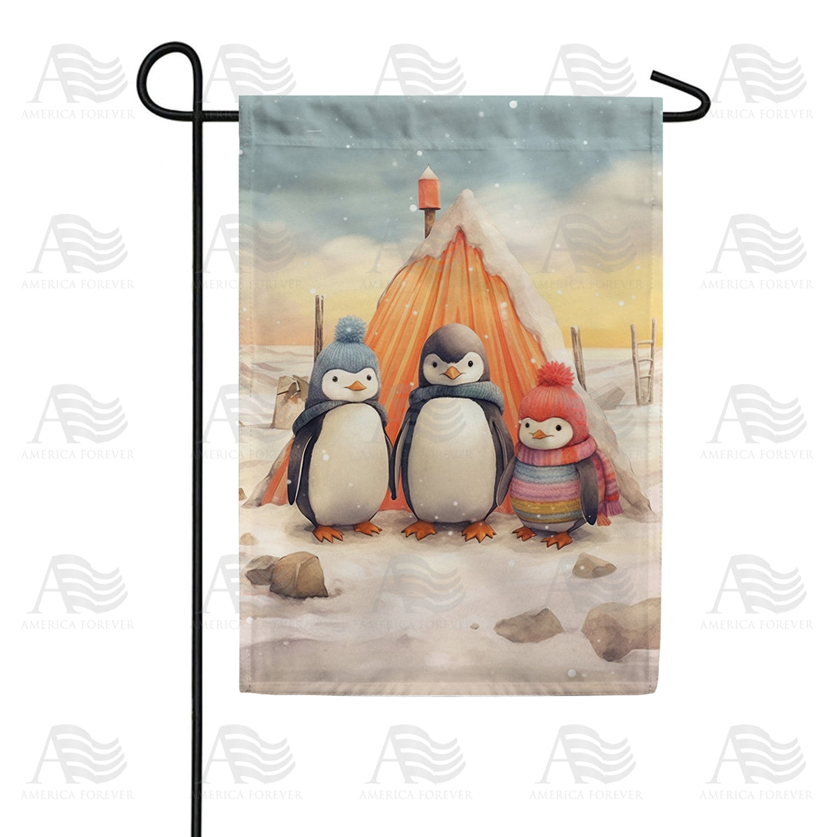 America Forever Penguin Hut Garden Flag