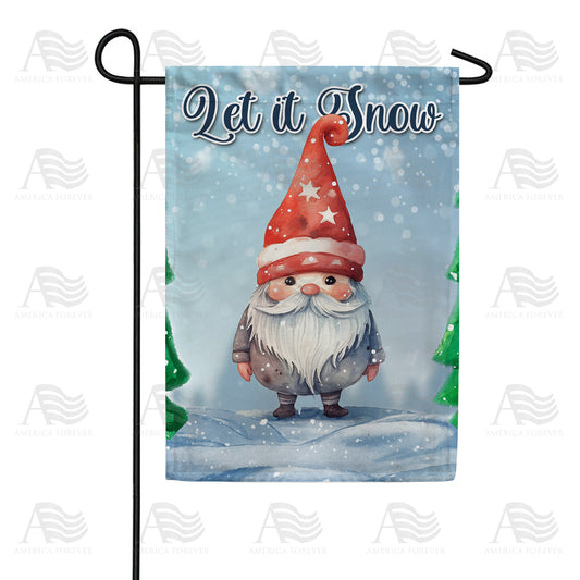 America Forever Gnome Snow Request Garden Flag