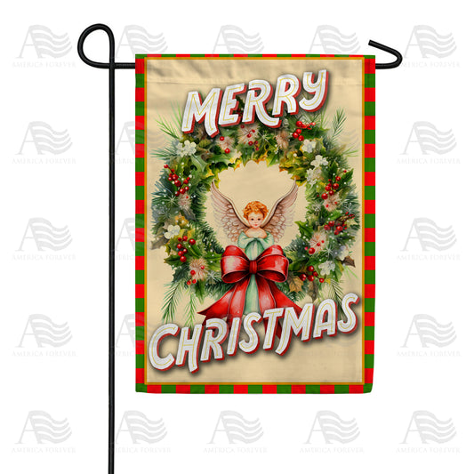 America Forever Christmas Angel Wreath Garden Flag