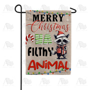 America Forever Christmas Raccoon Garden Flag