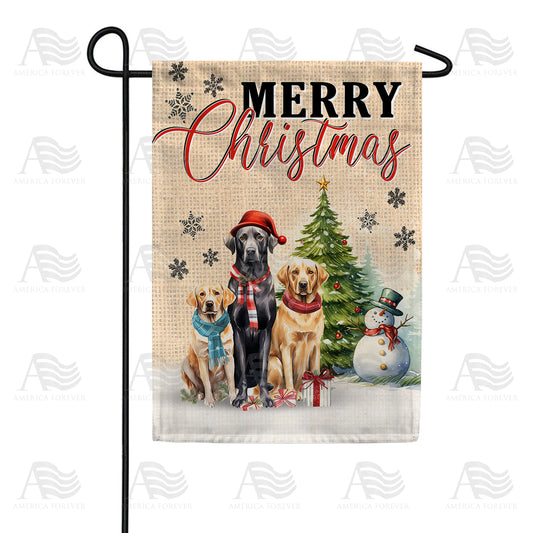 America Forever Christmas Dog Pack Garden Flag