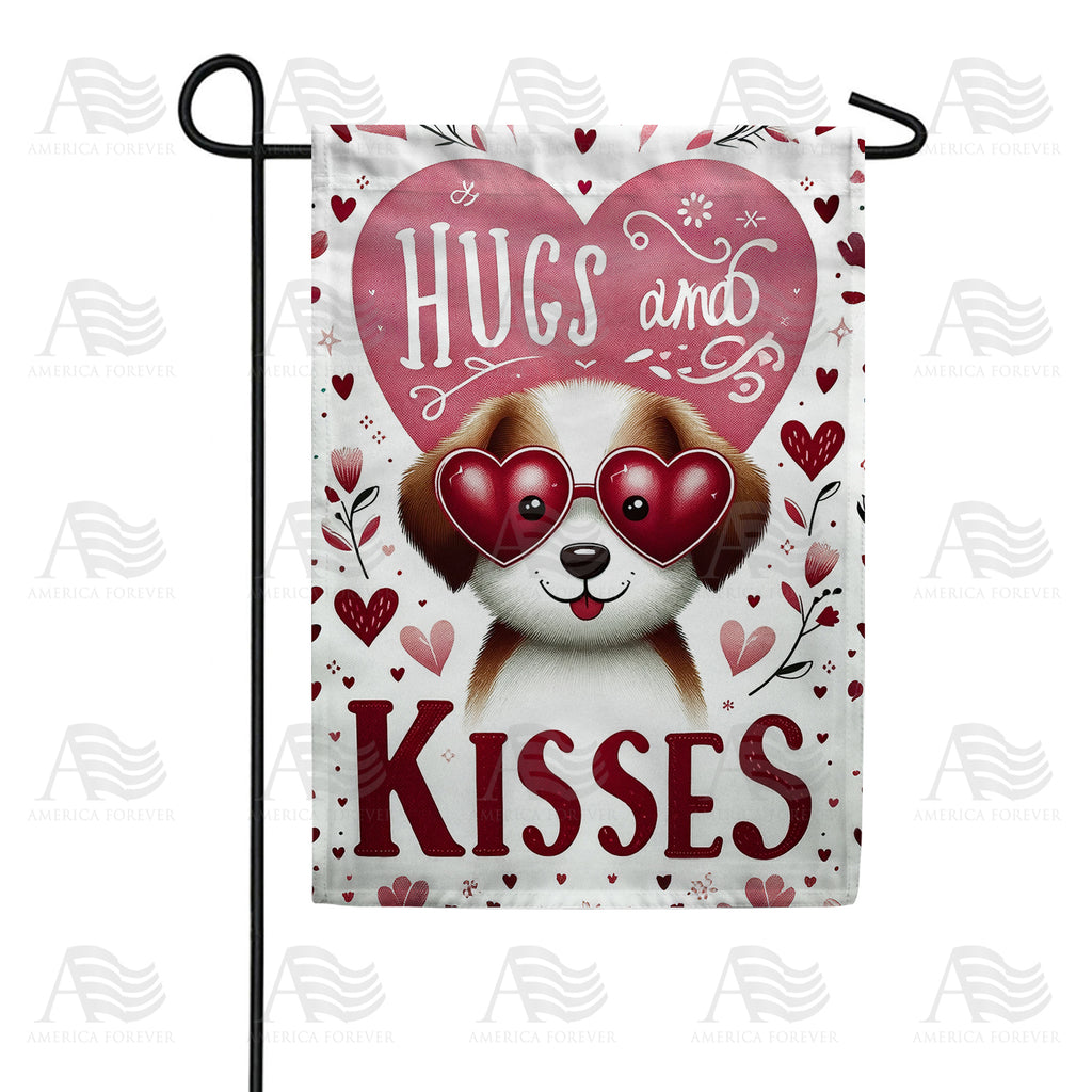 America Forever Puppy Love Hugs and Kisses Garden Flag