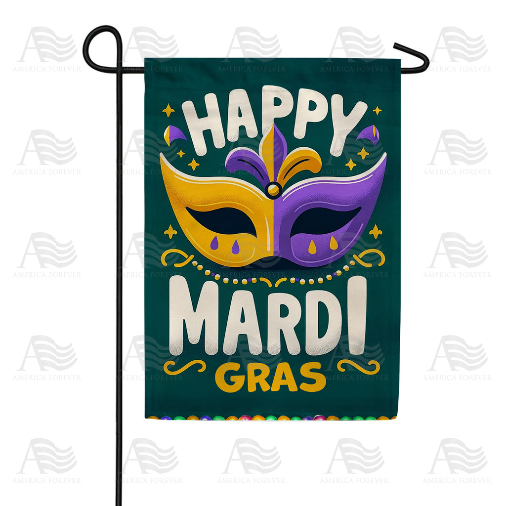 America Forever Festive Mardi Gras Garden Flag