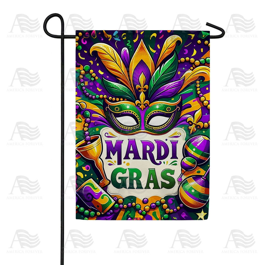 America Forever Mardi Gras Festivities Garden Flag