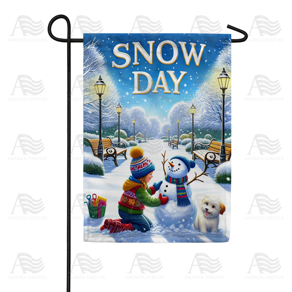 America Forever Winter Wonderland Snow Day Garden Flag