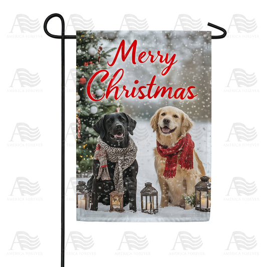 America Forever Merry Christmas Labrador House Flag