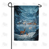 Winter Mountain Village Double Sided Garden Flag 12.5 x 18