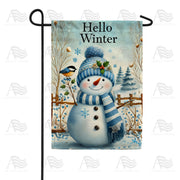 Hello Winter Snowman Garden Flag