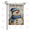 America Forever Rustic Hello Winter Snowman Garden Flag
