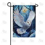 America Forever Winter Owl Flight Garden Flag