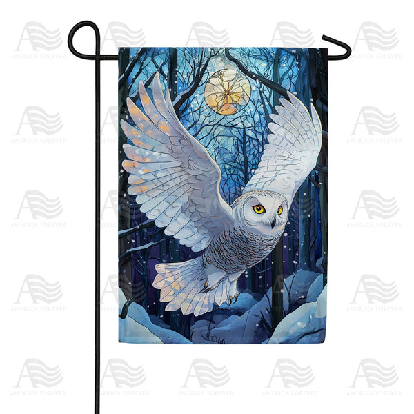 America Forever Winter Owl Flight Garden Flag