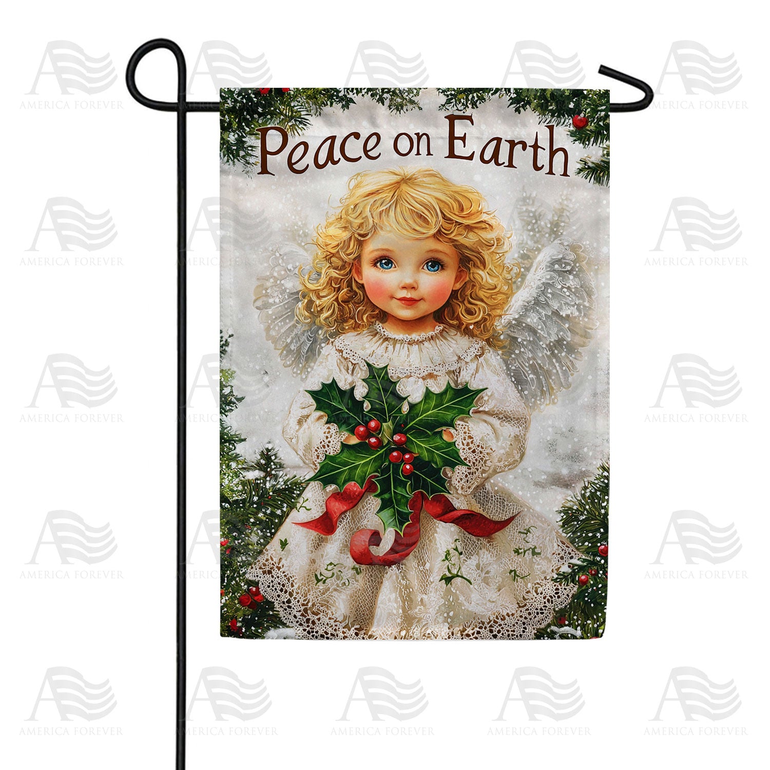 America Forever Peace on Earth Angel Garden Flag