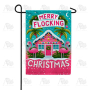 America Forever Merry Flocking Christmas Flamingo Garden Flag