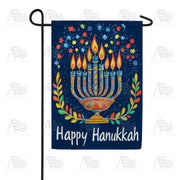 Festive Menorah Hanukkah Garden Flag