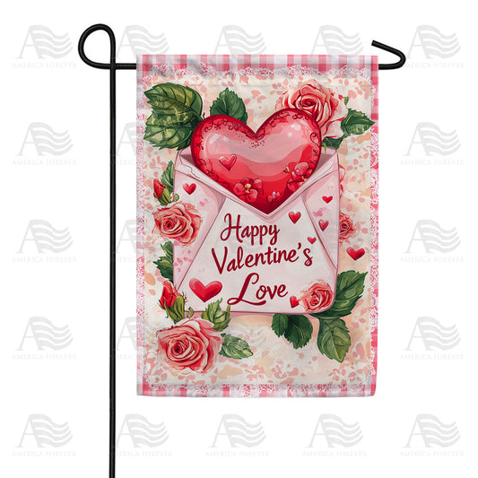 America Forever Happy Valentine's Love Rose Envelope Garden Flag