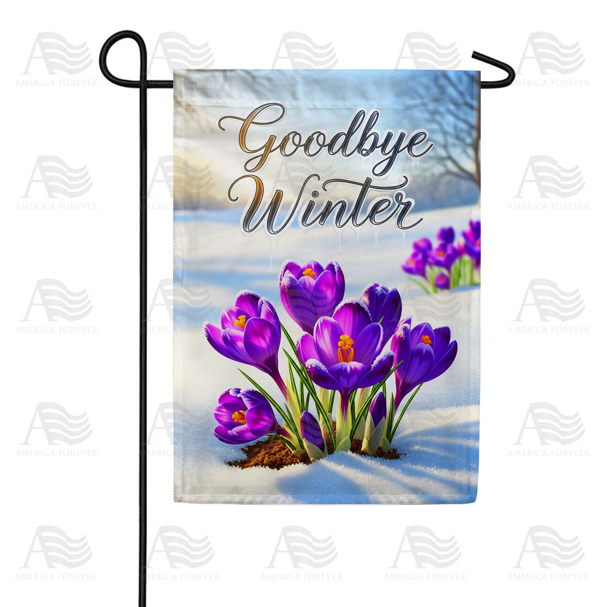 Goodbye Winter Crocus Garden Flag