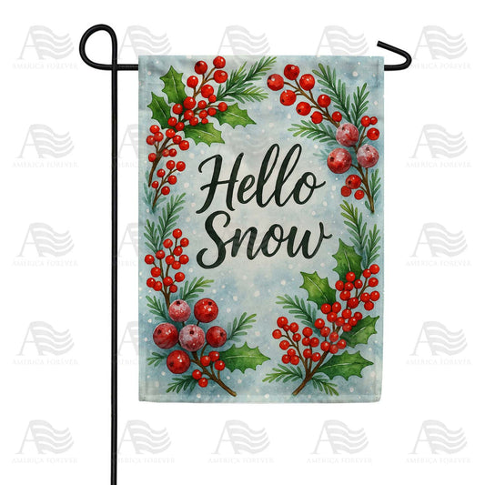 Winter Holly Berry Wreath Garden Flag