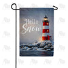 Hello Snow Lighthouse Garden Flag