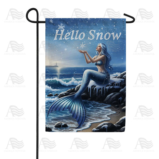 Snow Mermaid Garden Flag