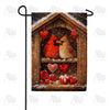 Cardinals Valentine Birdhouse Garden Flag