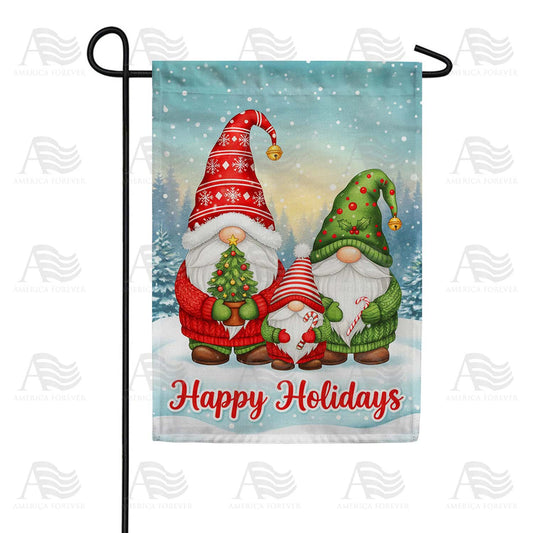 Christmas Gnomes Garden Flag
