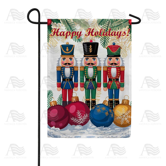 Happy Holidays Nutcracker Garden Flag