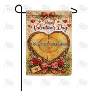 America Forever Happy Valentine's Day Wood Heart Personalized Garden Flag
