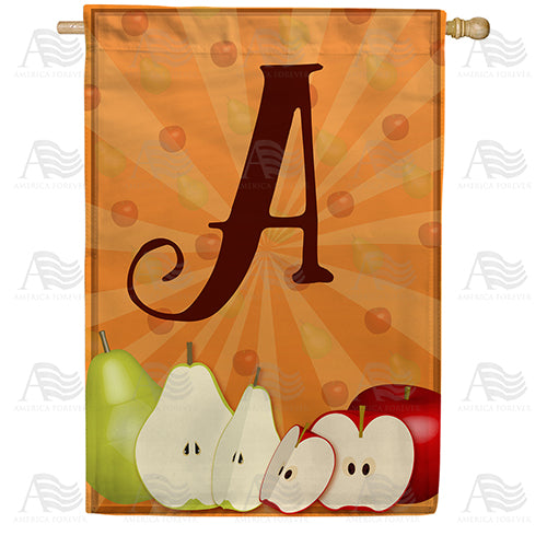 America Forever Apples & Pears Monogram House Flag