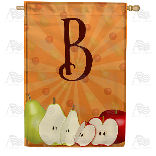 America Forever Apples & Pears Monogram House Flag