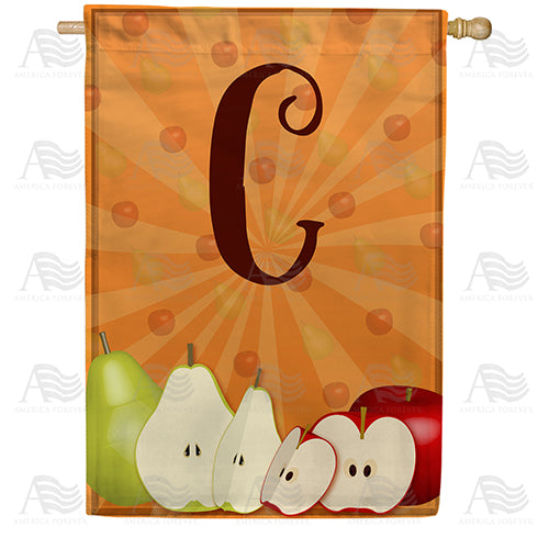 America Forever Apples & Pears Monogram House Flag