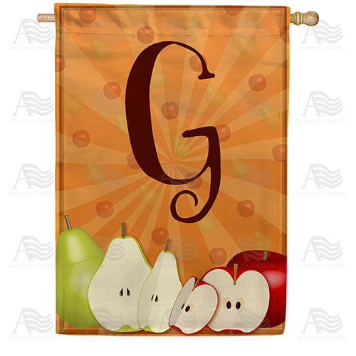 America Forever Apples & Pears Monogram House Flag