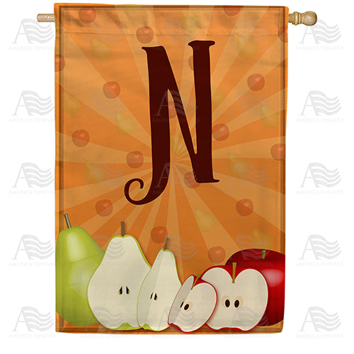America Forever Apples & Pears Monogram House Flag