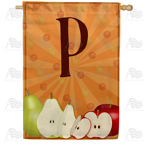 America Forever Apples & Pears Monogram House Flag